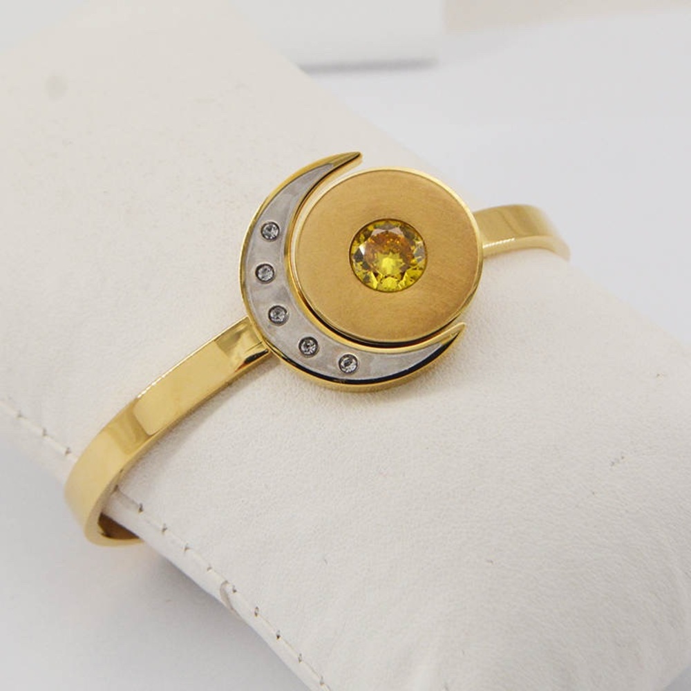 Crescent Moon Bangle Bracelet - Picture 3 of 3